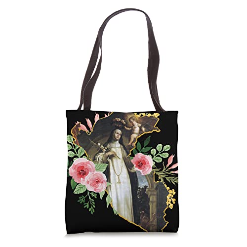 St. Rose of Lima Catholic Saint Outline of Peru Tote Bag miniatura 1
