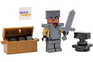 Minecraft Minifigures 3 Pack: Knight, Chest, and Anvil
