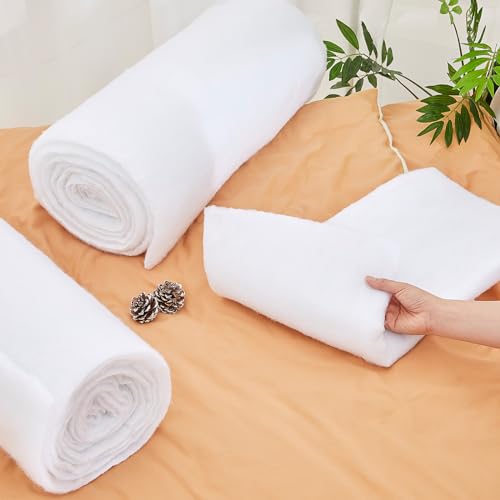 Peryiter 2 Roll Upholstery Quilt Batting 5 Yards Polyester Batting Multipurpose Polyester Fiberfill Stuffing for Cushion Pillows Bedspreads Interior Decoration Crafts (24 Inches)