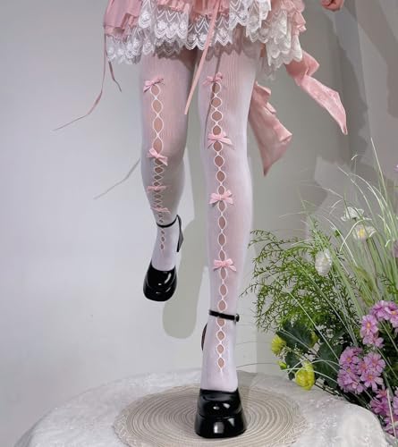Dorilin Womens Fishnet Tights with Bows Lolita Fishnet Stockings 80S 90S Gothic Leggings3