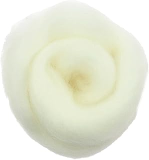 CALANDIS™ 10g Wool Roving Fiber Hand Spinning Crafts for Doll Handmade Bleach | Roving Wool & Fibers | Spinning & Felting