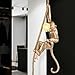 Kllkmmws Vintage Monkey Pendant Light, Retro Hanging Resin Ceiling Lamp Hemp Rope, Pendant Light Home Decor for Dining Living Room Bar Cafe (Gold)