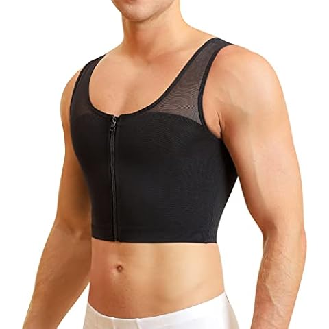 TAILONG Mens's Gynecomastia Chest Binder Compression Shirt Slimming Body Shapewear Undershirt Tank Tops (as1, alpha, l, regular, regular, Black) Cover