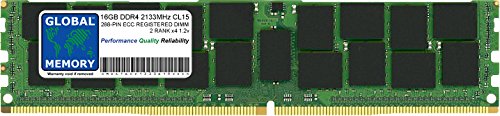 GLOBAL MEMORY 16 GB DDR4 2133 MHz PC4 – 17000 288-pin ECC Registered DIMM (RDIMM) Memoria RAM per Servers/Workstations/schede Madri (2 Rank Chipkill)