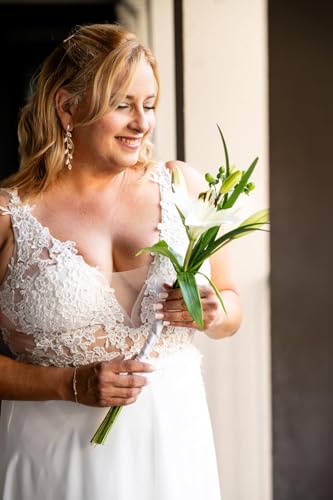 Wedding Earrings for Brides、Bridal Bridesmaid Earrings for Wedding Crystal Cubic Zirconia Bridal Drop Earrings for Women Prom Pearl earring3