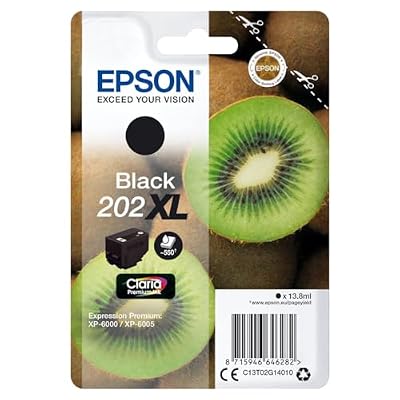 Epson 202XL 13.8ml 550pages Noir cartouche d'encre - Cartouches d'encre (Epson, Noir, Expression Photo XP-6000, XP-6005, 13,8 ml, 550 pages)