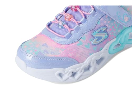 Skechers Baskets Infinite Heart Lights pour fille, Lavande/multicolore, 10.5 Little Kid
