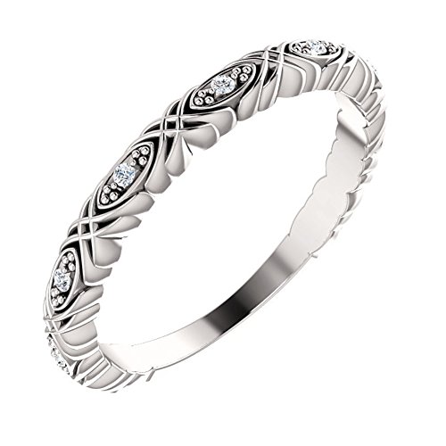 0.33 ct Ladies Round Cut Diamond Anniversary Band in 14 kt White Gold In Size 10