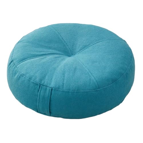 XLWLLNJ Cojín de Suelo Redondo para Uso Versátil, Ideal para Interiores Y Exteriores, Azul, Individual