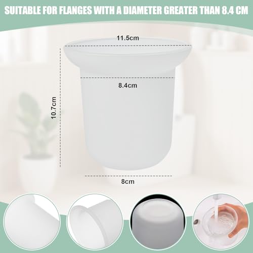 JNEYVIC Toilettenbürstenbecher Toilettenbürstenhalter Milchglas Klobürstenhalter Glas Toilettenbürstenschale Ersatzhalter für Toilettenbürste Toilettenbecher Toilettenbürsten-Basisbecher für Bad