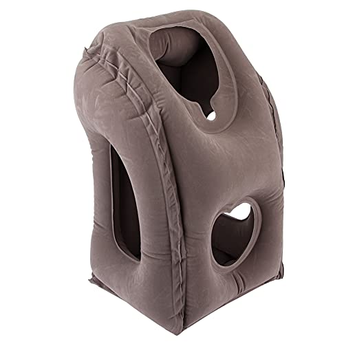 Astibym Oreiller de Cou d'oreiller de Voyage Gonflable pour Voyager(Gris) Cover