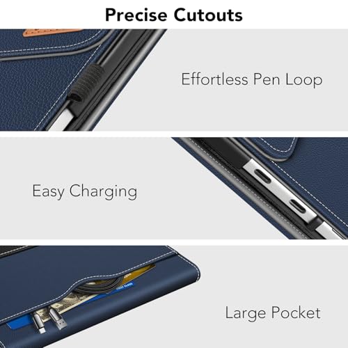 Fintie Case for Microsoft Surface Pro 12 Inch 1st Edition (2025), Multiple Angle Viewing Portfolio Business Cover with Pocket & Stylus Holder, Compatible with Type Cover Keyboard (Navy/Black) by FINTIE - Used condition - Image 5