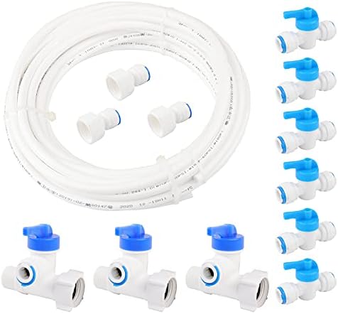 Pxyelec 13Pack Fridge Connectors Kit 1/2" to 3/8" Refrigerator Water Hose Connection Kit and 3/8" Pipe Tube or European Style Double Fridge Refrigerator