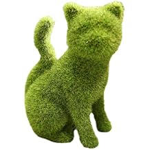 jojofuny Outdoor Cat Statue Flocking Cat Figurine Garden Decoration for Yard Home Decor