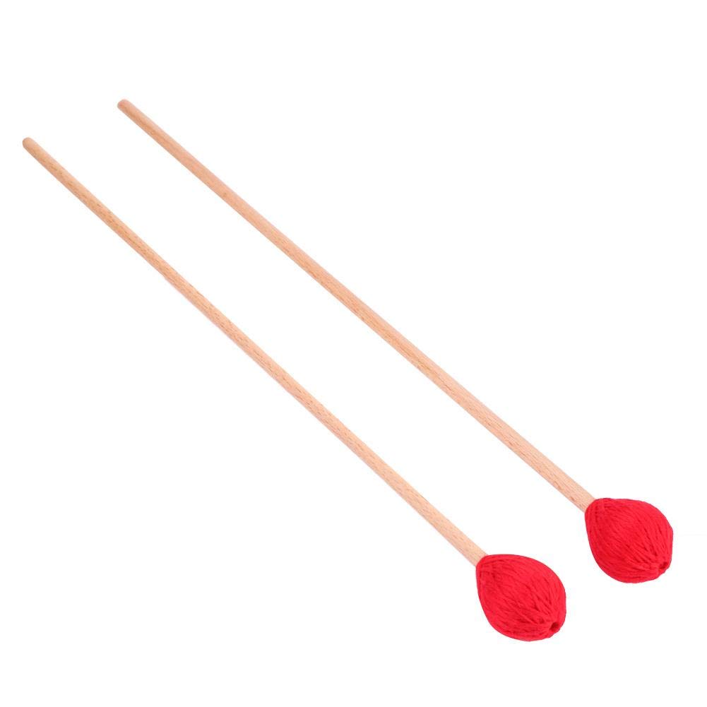 Paire de mailllets de Marimba en Bois, tête en Fil Rouge, Durable pour Percussion à claviers