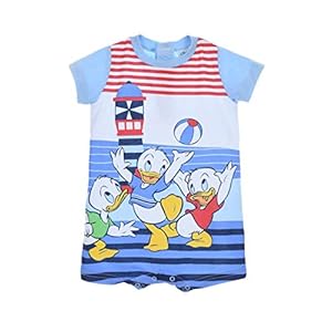 Riri, Fifi et Loulou Barboteuse bébé garçon Bleu et Marine de 6 à 24mois