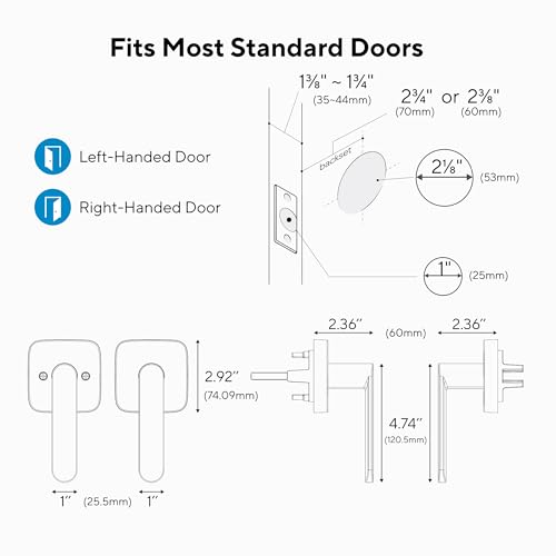 ULTRALOQ Passage Lever Door Handle, Reversible Black Front Door Handle No Lock for Interior or Exterior Door, Closet, Hallway, Adjustable Latch Backset, IP65 Waterproof, Matte Black by ULTRALOQ - Image 7