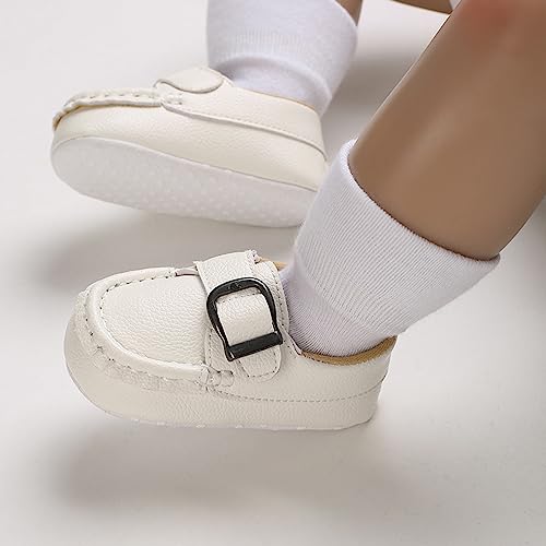 Baby Girls Loafers Prewalker Dress Shoes Infant Boys 𝗢xford PU Leather Soft Sole Anti-Slip Flat Buckle Sneakers4