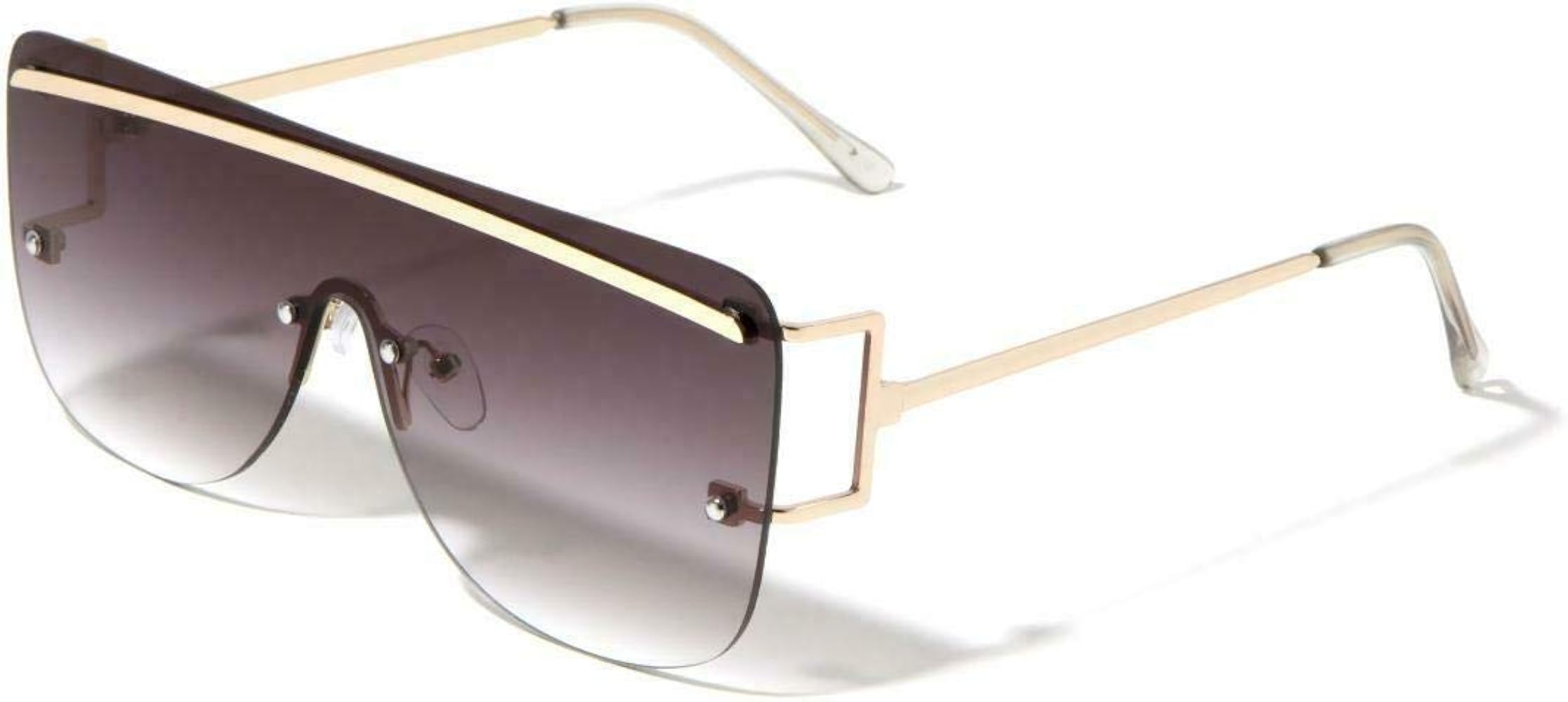 Amazon.com: Flat Top Rimless Square Shield One Piece Lens 