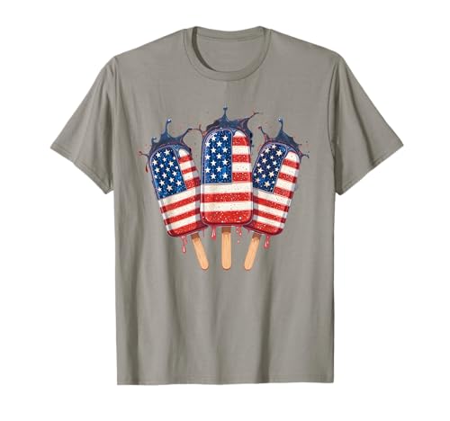 4th of July Popsicle American Flag Patriotic Men Women Kids T-Shirt