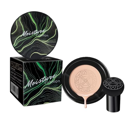 Mushroom Air Cushion CC Cream，Moisturizing Concealer Foundation, Waterproof, Long-lasting Color, Even Skin Tone, Suitable for All Skin Types（Natural）