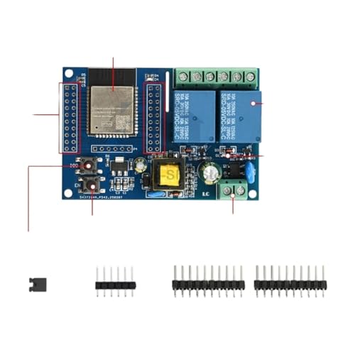 ESP32 VViFi Wirreless Relay Module BIIuetuoth Dual Relay Module AC 90-250V Supply ESP Development Board Smairt Controller Control Industrial Grade Precision Reliable Electronic Module