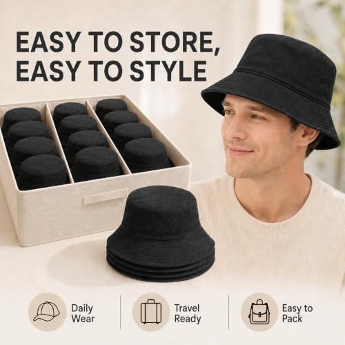 Image of Cotton Bucket hat, White, Unisex, Suitable for the Beach, Outdoor Camping and Everyday wear.