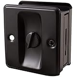 Stone Harbor Hardware Square Pocket Door Lock, Privacy Function, Matte Black