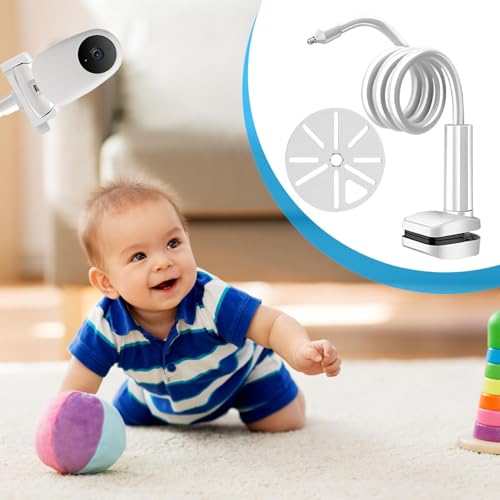 Support pour caméra de lit bébé avec pince réglable et bras long flexible pour étagère - 8