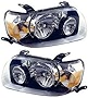Evan-Fischer Headlight Set Compatible with 2005-2007 Ford Escape Left Driver and Right Passenger Side Halogen With bulb(s)
