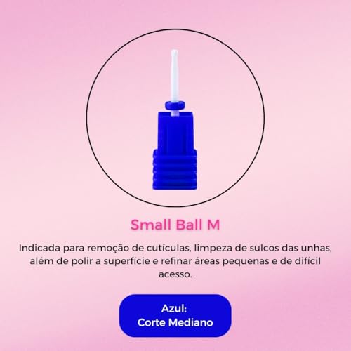 Broca Small Ball M Cerâmica Lixar Unhas de Gel Fibra Vidro