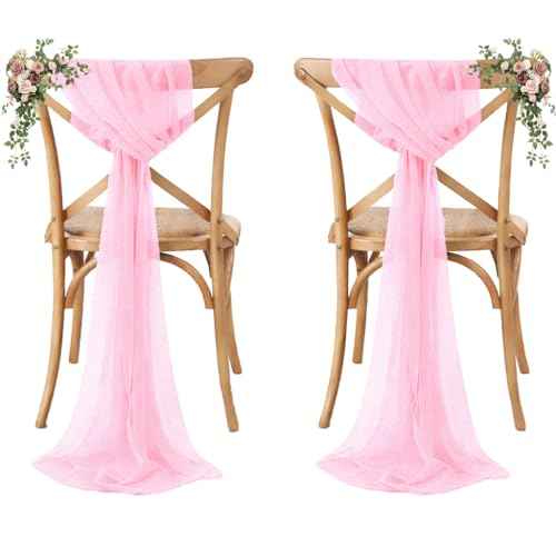 MDS 50 nœuds chiffon pour chaises mariage rose bubblegum