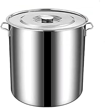 l Commercial Size Pot, Stainless Steel, Stainless Steel Pot, Stainless Steel Pot with Lid, Induction Cooker, Gas Stove Storage Container, Fast Heat Transfer, Sip Cooking, Storage Container, 6.5 gal 20 L, Diameter 11.8 inches 30 cm, Height 11.8 inches 30 cm