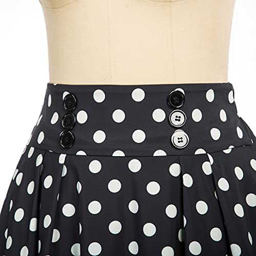 Belle Poque Women Vintage Swing Skater Skirt Vintage Midi Skirt With Pockets thumb #3
