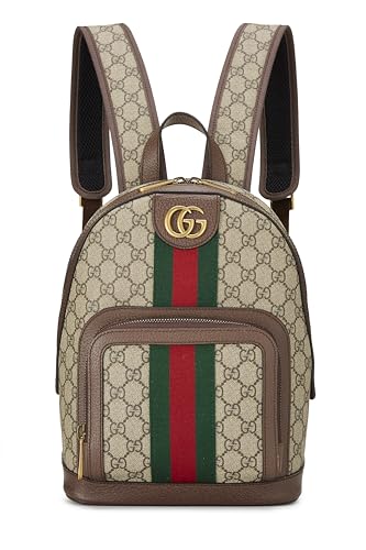Gucci Pre-Loved GG Supreme Canvas Ophidia Backpack Small Brown