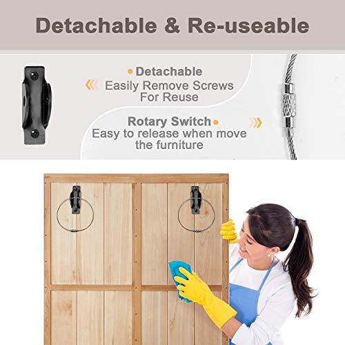 image for LAMTOP (8 Pack) Furniture Anchors for Baby Proofing,Metal Child Proofi