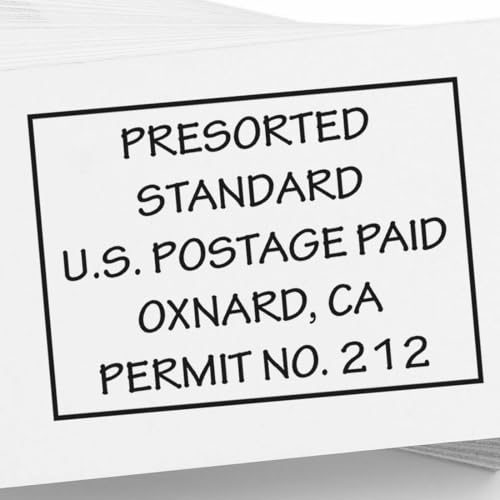 Self-Inking Standard Presorted Bulk Mailing Permit Stamp - 1-1/8" x 7/8" - Ideal Postage Stamp for Political Campaigns - Custom Indicia Template for Efficient Bulk Mailings - Direct Mail Marketing