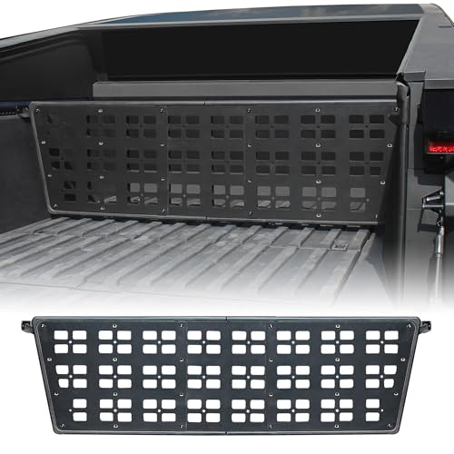 Autekcomma Truck Bed Divider, Compatible with Tesla Cybertruck 2023-2025 Foundation Cyberbeast Models, 1-Pc Set Black Matte Molle Panels Cargo Divider Enhanced Cargo Storage for Camping, Off-Road by Autekcomma - Used condition - Image 7