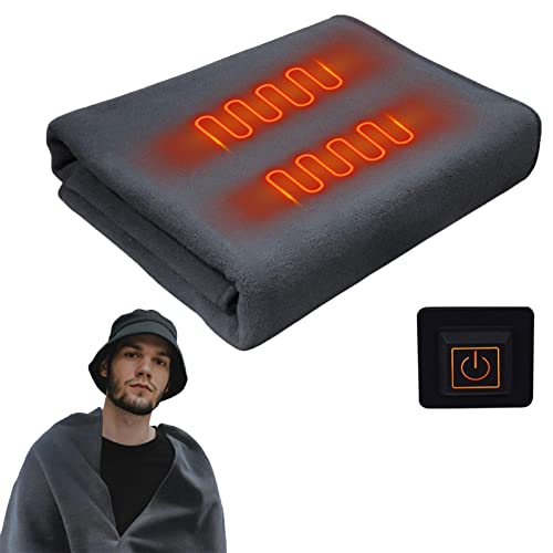Voiakiu Heated Scarf Blanket, Portable Electric Blanket, USB Heated Blanket, Battery Operated, Portable Heated Blanket for Outdoor Use with Three Temperature Settings