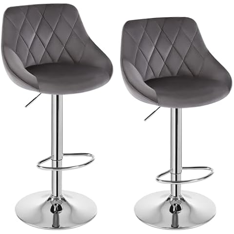 WOLTU Adjustable Swivel Velvet Bar Stools Set Cover