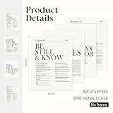 Locomiss Black and White Christian Wall Art Decor, Modern Bible Verse Prints, Minimalist Jesus Scripture Wall Decor, Inspirational Bible Posters for Bedroom Office Living Room, Set of 4 (8x10 Unframed)