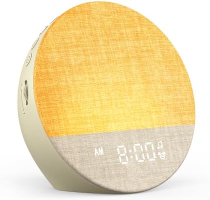 Dreamegg Sunrise 1 Tageslichtwecker Sonnenaufgang, Weißes Rauschen Gerät | 29 Weißes Rauschen, Dimmbare 9 RGB-Nachtlicht, Sunrise Alarm Clock für Erwachsene & Babys, Schlafzimmer &