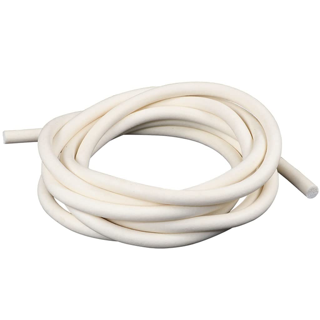 AYUWQZX Silicone Foam Seal Strip, Rubber Foam Silicone Sponge Closed-Cell Circular Sealing Strip 10m 1mm-7mm White(2.5mm 10M)