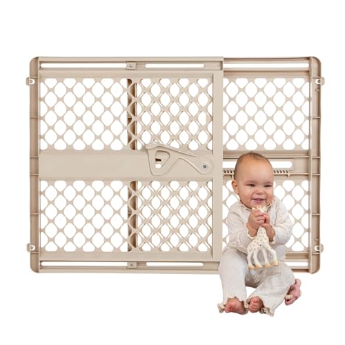 Toddleroo by North States - Supergate Ergo Baby Gate: Plastic Baby Gate for Stairs & Doorways - Adjustable Indoor Safety Gate - Made in USA - 26 to 42 Inches Wide - 26 Inches Tall - Sand