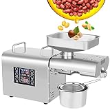 MYUYEE Pressa per Olio Automatica, Estrattore D'Olio Intelligente in Acciaio Inox da 750 W, Display Intelligente da 5,25 Pollici + Touchscreen, Selezione della Temperatura A 6 V
