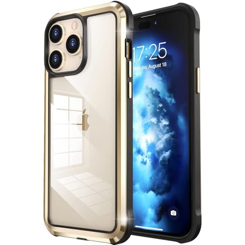 Coque transparente iPhone 14 Plus étui silicone pare-chocs métal or