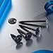VGBUY 220Pcs #8 x 1/2 Inch Wood Screws Phillips Modified Truss Head Stainless Steel 410 Quick Metal Self Tapping Screws,Black Zinc Plated