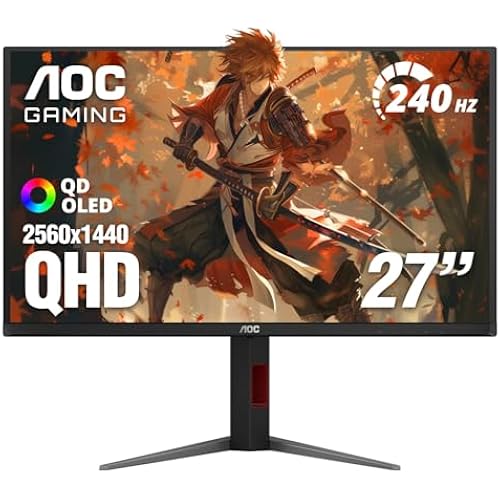 AOC 27" Gaming Monitor QHD 240Hz QD OLED NVIDIA G-SYNC Compatible Q27GAZDV