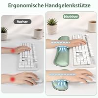 Retuhapy Handballenauflage Tastatur, Gel Memory Foam, 3er-Set, Grün | Ergonomische Unterstützung am Mousepad, Handauflage Tastatur zur Schmerzlinderung beim Tippen, Komfort für Büro und Gaming – Ansicht 3