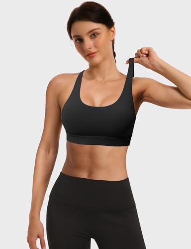 Buauty Sports Bras for Women, High Support Racerback Bras for Large Bust, High Impact Strappy Yoga Workout Gym Bra3